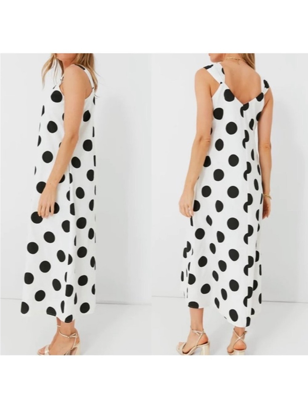 Pomander Place | NEW White Polka Dot Conrad Relaxed Fit Maxi Dress Size M